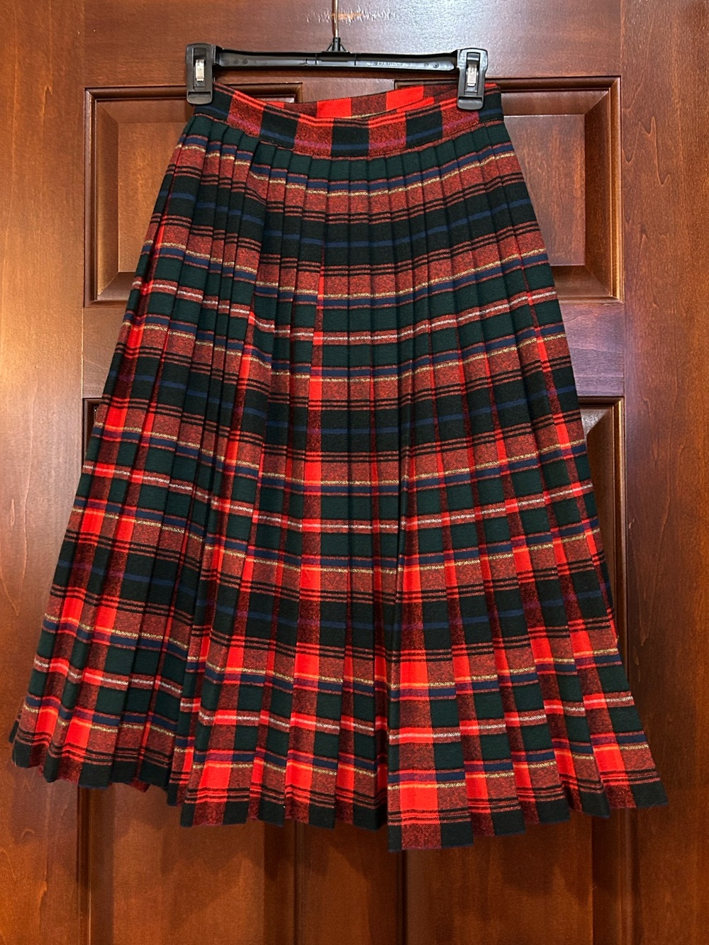 Vintage 60s 70s Teacher’s Pet 100% Wool Plaid Pleated Skirt Made in Canada